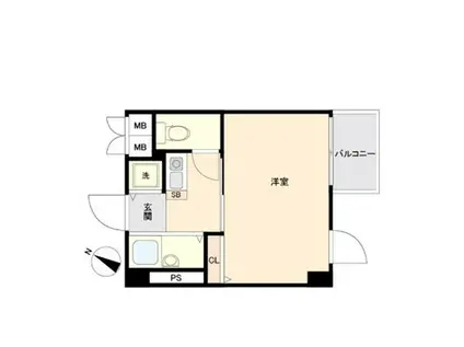 アイディ西小山(1K/2階)の間取り写真