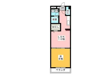 ディアコート新田(1LDK/3階)の間取り写真