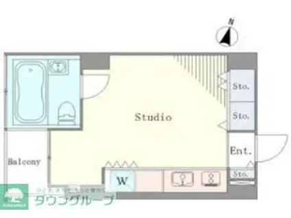 ベルメゾン南麻布GRAND(ワンルーム/6階)の間取り写真