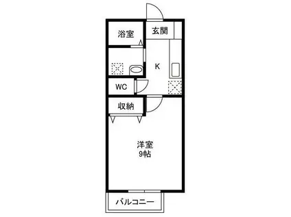 ベイサ―ジュ神戸(1K/2階)の間取り写真