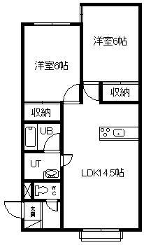 リヴァージュ豊岡(2LDK/2階)の間取り写真