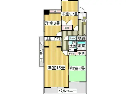 御器所サンハイツ(3LDK/12階)の間取り写真