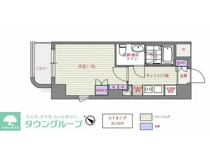 アーバンシュロス綱島(1K/4階)の間取り写真