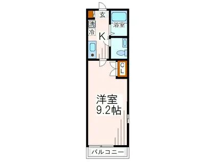 ノーブルコートII(1K/2階)の間取り写真