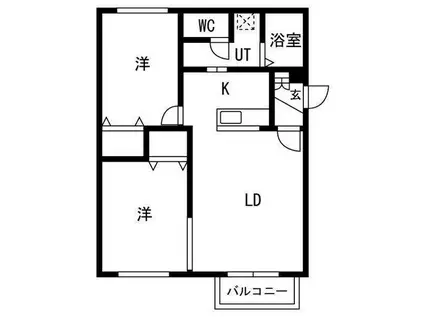 パルティールTM LSE(2LDK/3階)の間取り写真