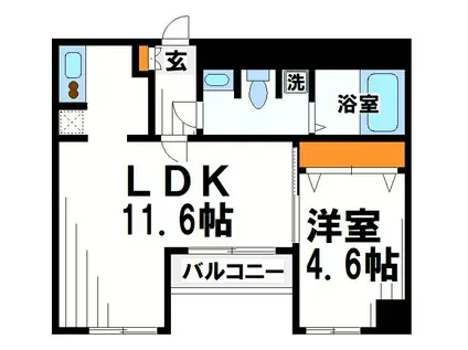 T.BRAND世田谷(1LDK/5階)の間取り写真