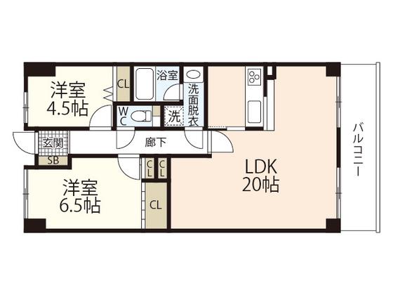藤和ハイタウン牛田(2LDK/2階)の間取り写真