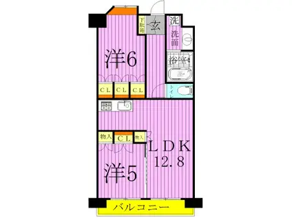 パレステージ青井ナチュラコート(2LDK/1階)の間取り写真