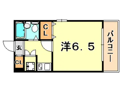 ワコーレフット篠原(1K/1階)の間取り写真