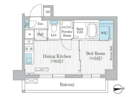 イプセ目黒祐天寺(1DK/2階)の間取り写真