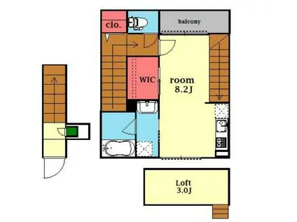 ホワイトキャッスル第1(ワンルーム/2階)の間取り写真