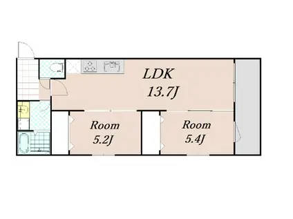 フローリア京都(2LDK/3階)の間取り写真