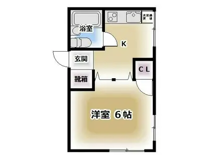 ハイツ伊良(1K/1階)の間取り写真