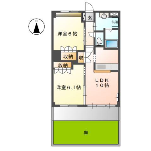 コンフォール前田III(2LDK/1階)の間取り写真