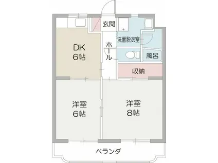 エクセル(2DK/1階)の間取り写真