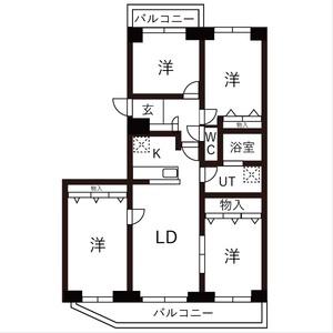 BRO北野(4LDK/10階)の間取り写真