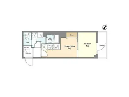 ドゥーエ曳舟II(1DK/1階)の間取り写真