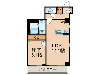 コルソプラシード(1LDK/1階)の間取り写真