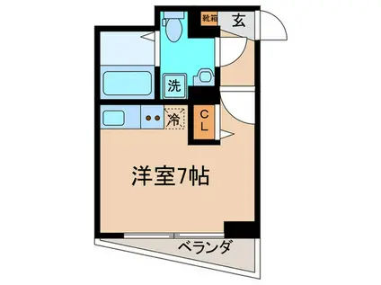 フォルターナ木月(ワンルーム/2階)の間取り写真