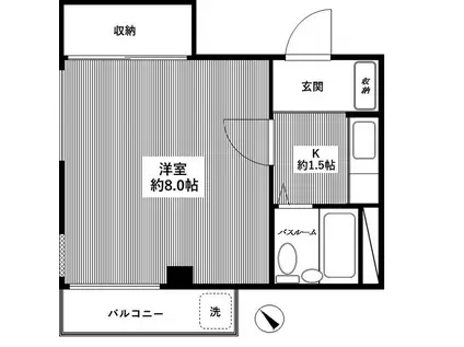 サニーハイツ金子(1K/2階)の間取り写真