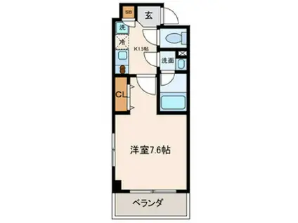 KS NOIR(1K/4階)の間取り写真