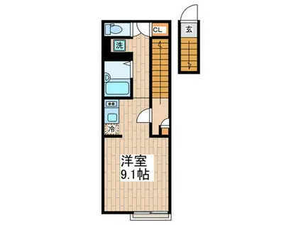 TAKASHOU(ワンルーム/2階)の間取り写真