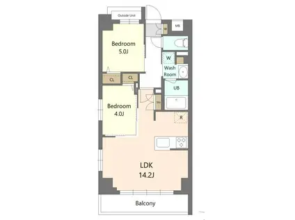 S-RESIDENCE東浦和AGUA(2LDK/2階)の間取り写真
