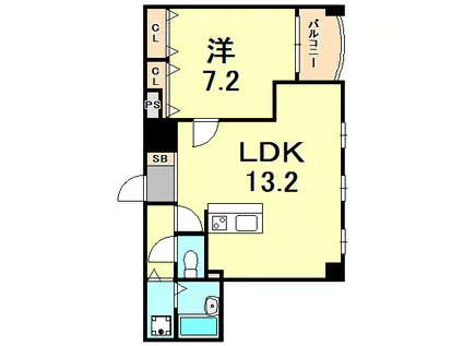二宮ロイヤルハイツ2(1LDK/3階)の間取り写真