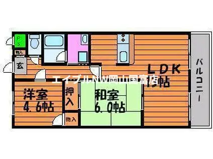 エステートピア浜(2LDK/2階)の間取り写真