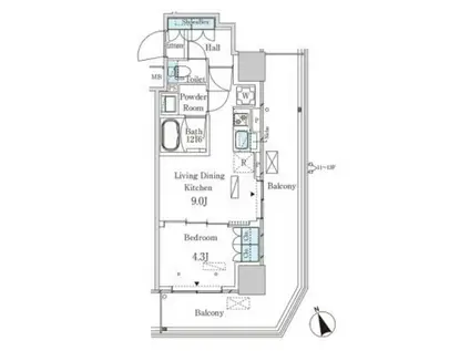 パークアクシス大塚ステーションゲートタワー(1LDK/10階)の間取り写真