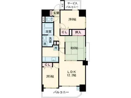 日神パレステージ青梅住江町(3LDK/11階)の間取り写真
