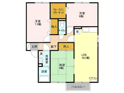 トパスプラザ4(3LDK/2階)の間取り写真