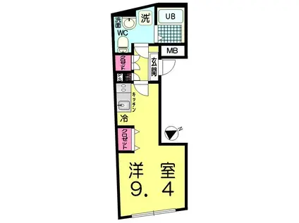 CROSS GRAY町屋(ワンルーム/5階)の間取り写真