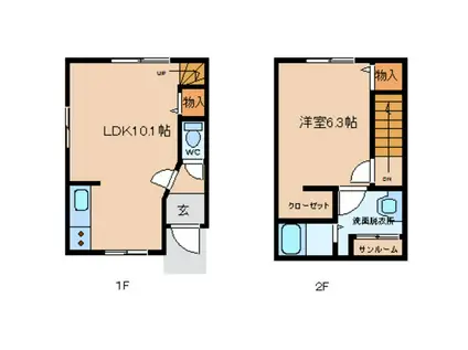 MIACASA(1LDK/1階)の間取り写真