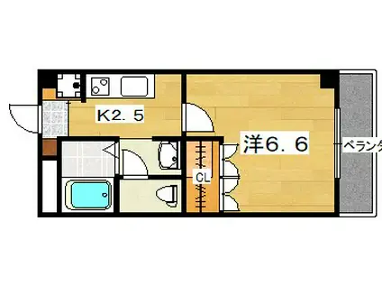 グランドソレーユ(1K/2階)の間取り写真