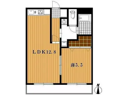 ラウレール(1LDK/1階)の間取り写真