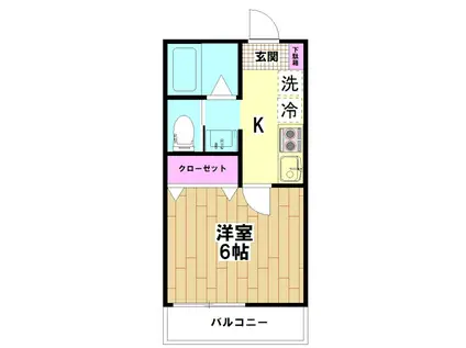 K.FLAP(1K/1階)の間取り写真