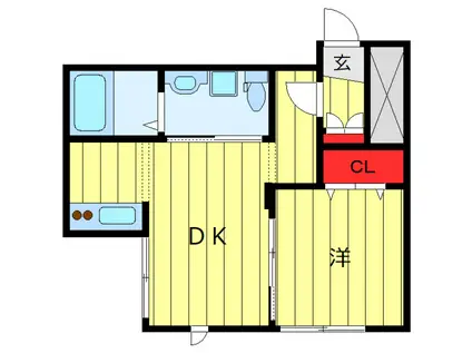 リブグランデ(1DK/1階)の間取り写真