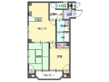 ディアファーム(2DK/1階)の間取り写真