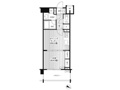 T.OBLDG1ST(1DK/3階)の間取り写真