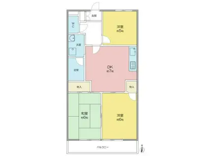 ぴあ・はくさん(3LDK/1階)の間取り写真