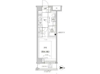 CREALPREMIER大島(1K/4階)の間取り写真