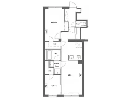 CREATIF東日暮里(2LDK/4階)の間取り写真