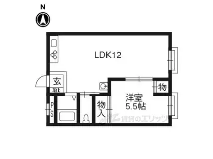 コーポ御前(1LDK/4階)の間取り写真