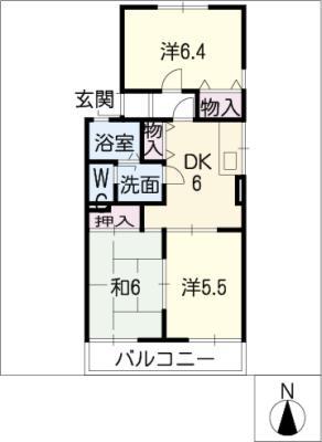 パル中花(3DK/2階)の間取り写真