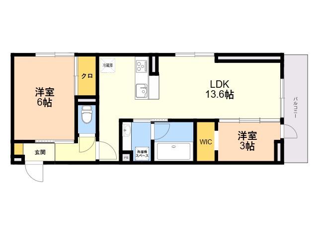 D-ROOM伊賀駅東(2LDK/3階)の間取り写真