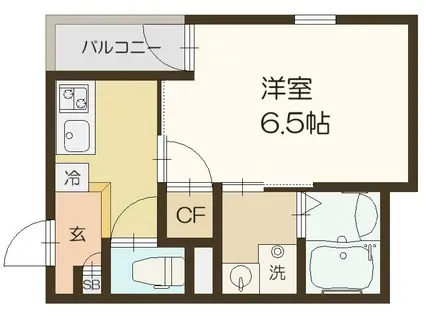 グラシアスコート長瀬(1K/1階)の間取り写真