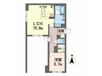 シャーメゾンN・V(1LDK/1階)の間取り写真
