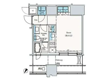 THE ROPPONGI TOKYO SUPERIOR RESIDEN(1K/9階)の間取り写真