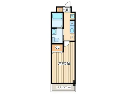 ラサンテ立川(1K/4階)の間取り写真